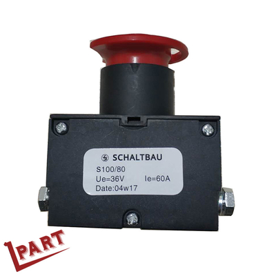 Type commutateur de bouton poussoir de secours d'arrêt S100 36V 60A de champignon de camion de palette de chariot élévateur